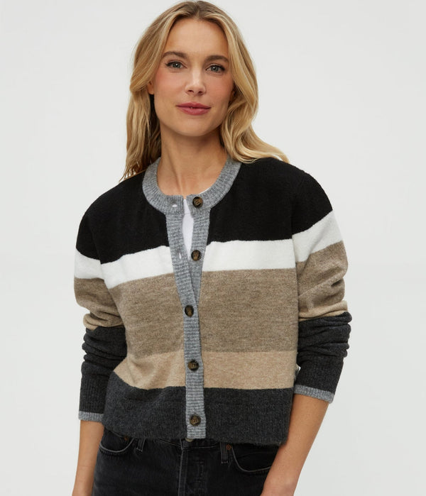 FIONA STRIPE CREWNECK CARDIGAN - NSTP
