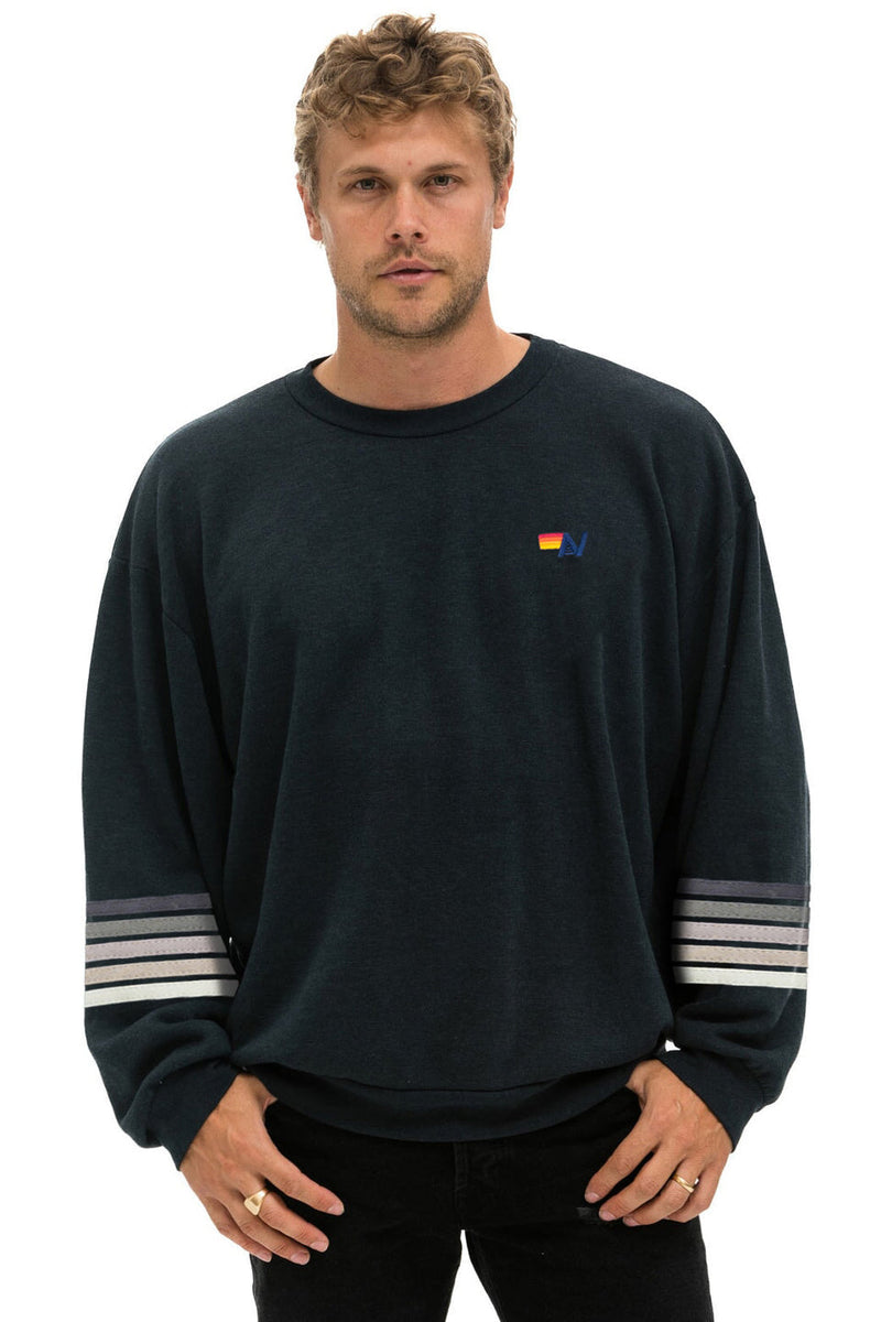 RUGBY STITCH 2 RELAXED CREW SWEATSHIRT - CHAR