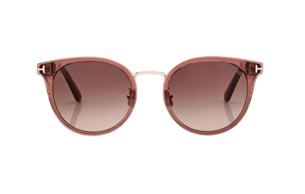 TOM FORD - ROUND SUNGLASSES - SHINY LIGHT BROWN