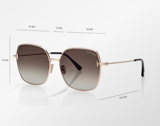 TOM FORD - SQUARE SUNGLASSES - SHINY ROSE GOLD