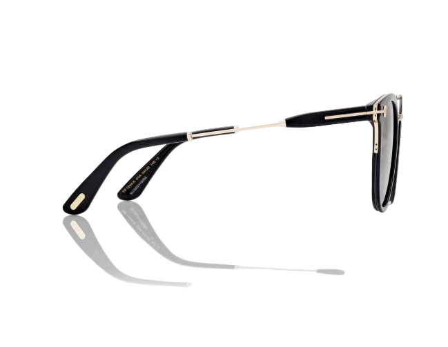 TOM FORD - ROUND SUNGLASSES - SHINY BLACK