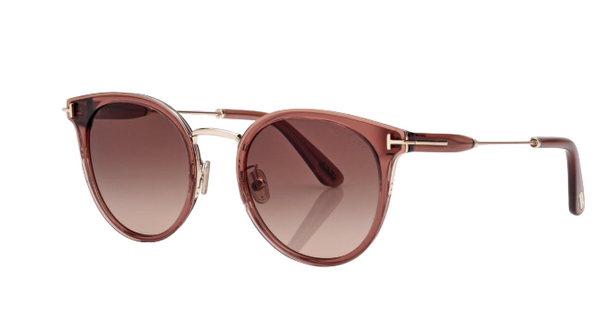 TOM FORD - ROUND SUNGLASSES - SHINY LIGHT BROWN