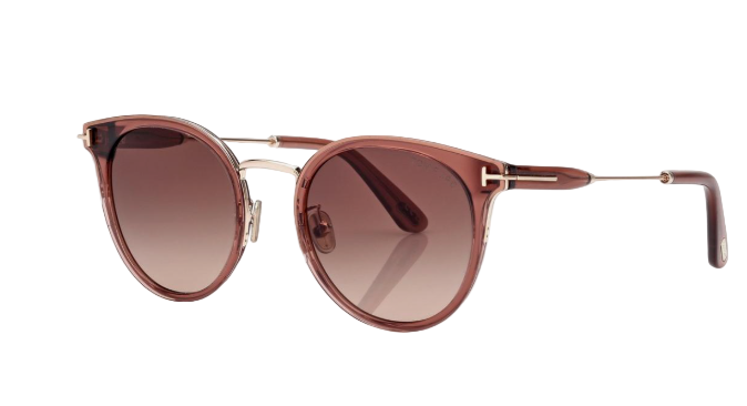 TOM FORD - ROUND SUNGLASSES - SHINY LIGHT BROWN