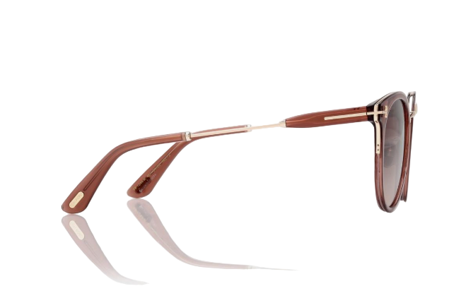 TOM FORD - ROUND SUNGLASSES - SHINY LIGHT BROWN