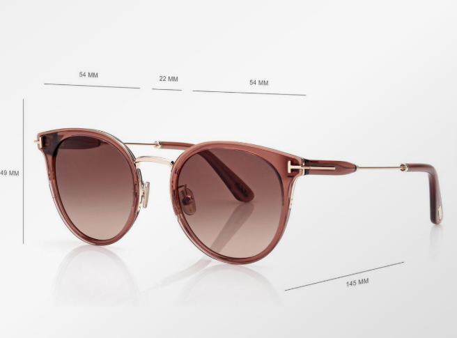 TOM FORD - ROUND SUNGLASSES - SHINY LIGHT BROWN