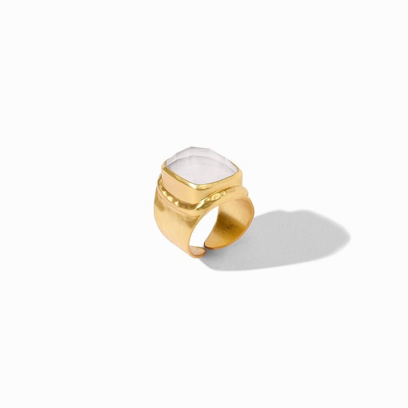 TUDOR STATEMENT RING - CLEAR CRYSTAL