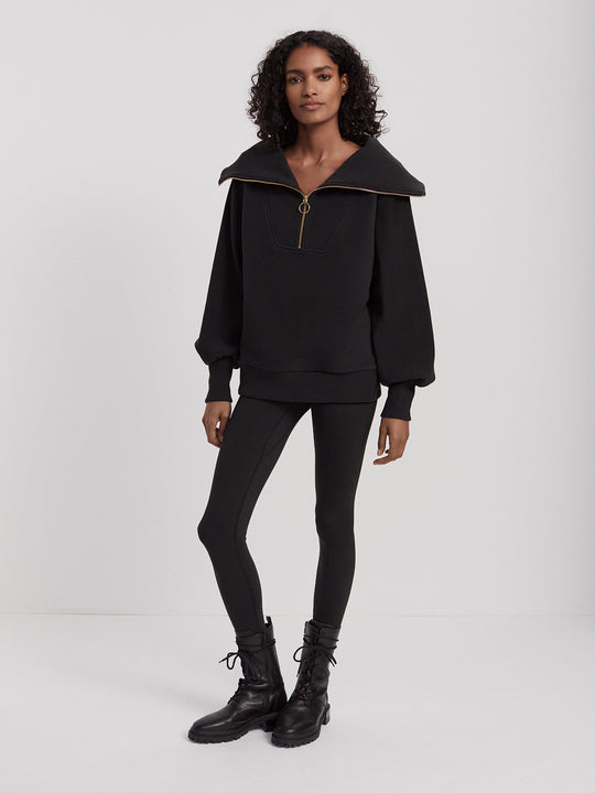 VINE HALF ZIP PULLOVER - BLK