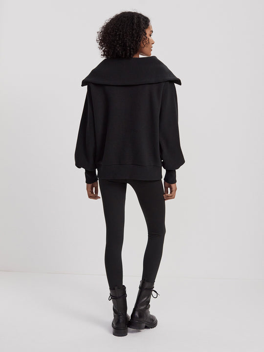 VINE HALF ZIP PULLOVER - BLK