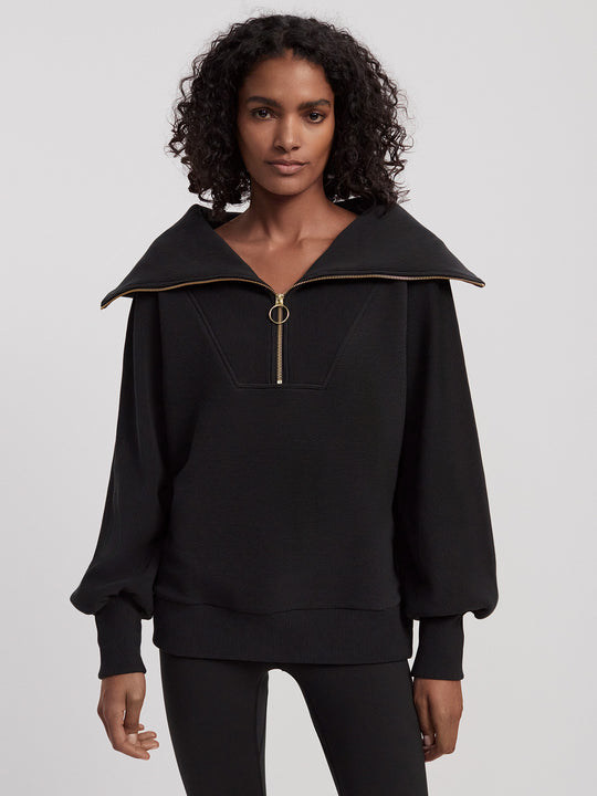 VINE HALF ZIP PULLOVER - BLK