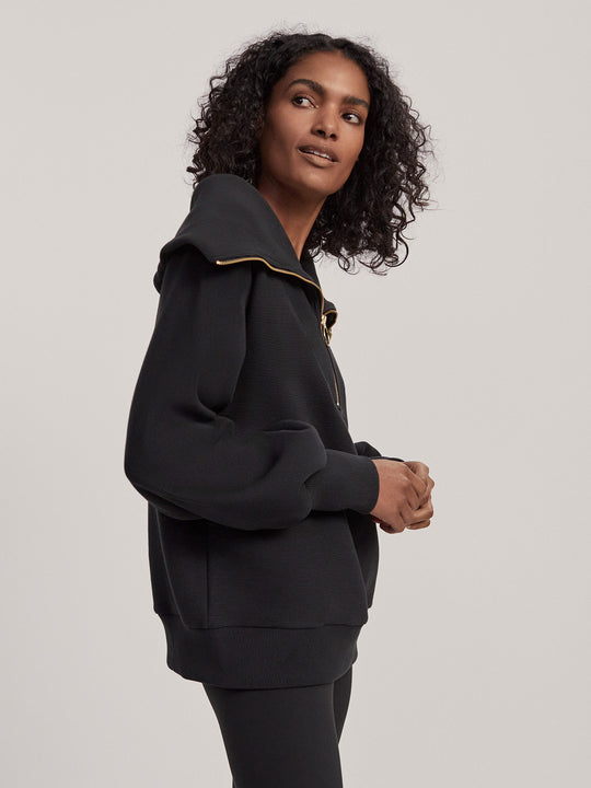 VINE HALF ZIP PULLOVER - BLK