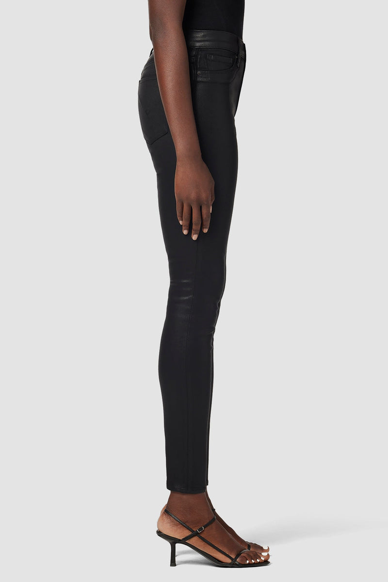 BARBARA HIGH WAIST SKINNY ANKLE - NOIR COATED