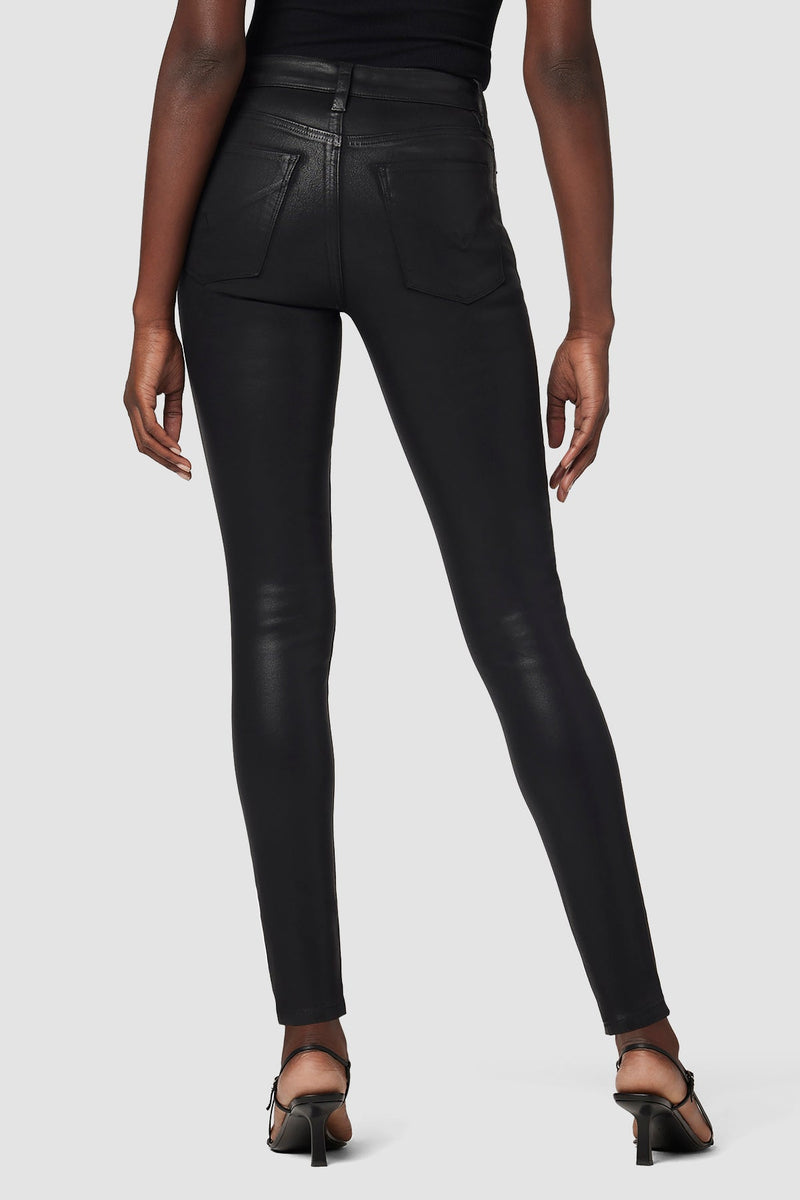 BARBARA HIGH WAIST SKINNY ANKLE - NOIR COATED
