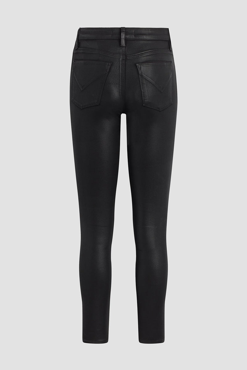BARBARA HIGH WAIST SKINNY ANKLE - NOIR COATED