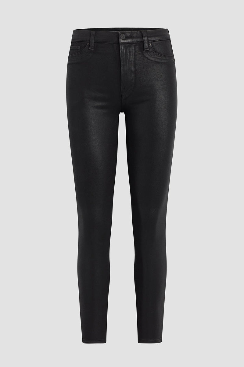 BARBARA HIGH WAIST SKINNY ANKLE - NOIR COATED