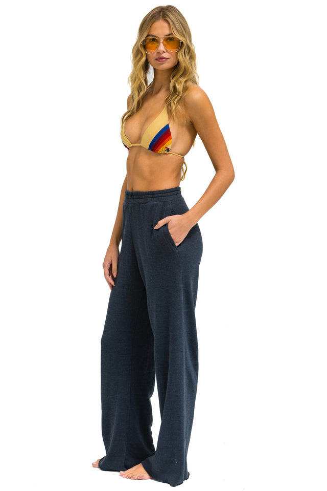 WIDE LEG POCKET SWEATPANTS - CHAR