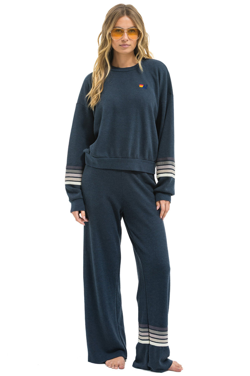 RUGBY STITCH 2 RELAXED CREW SWEATSHIRT - CHAR