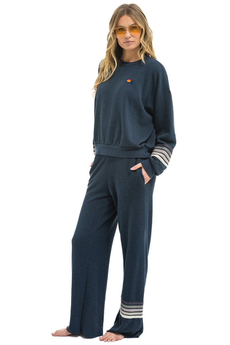 RUGBY STITCH 2 RELAXED CREW SWEATSHIRT - CHAR