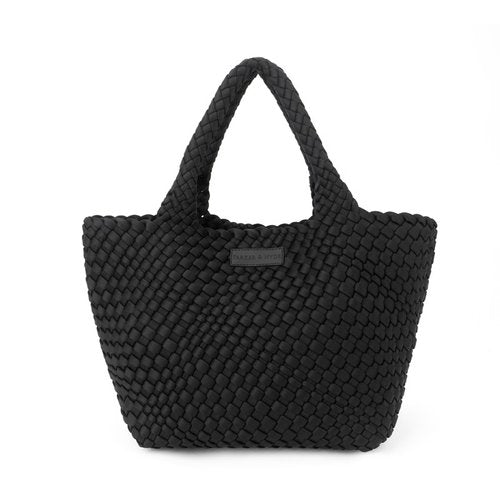 BLACK WOVEN TOTE