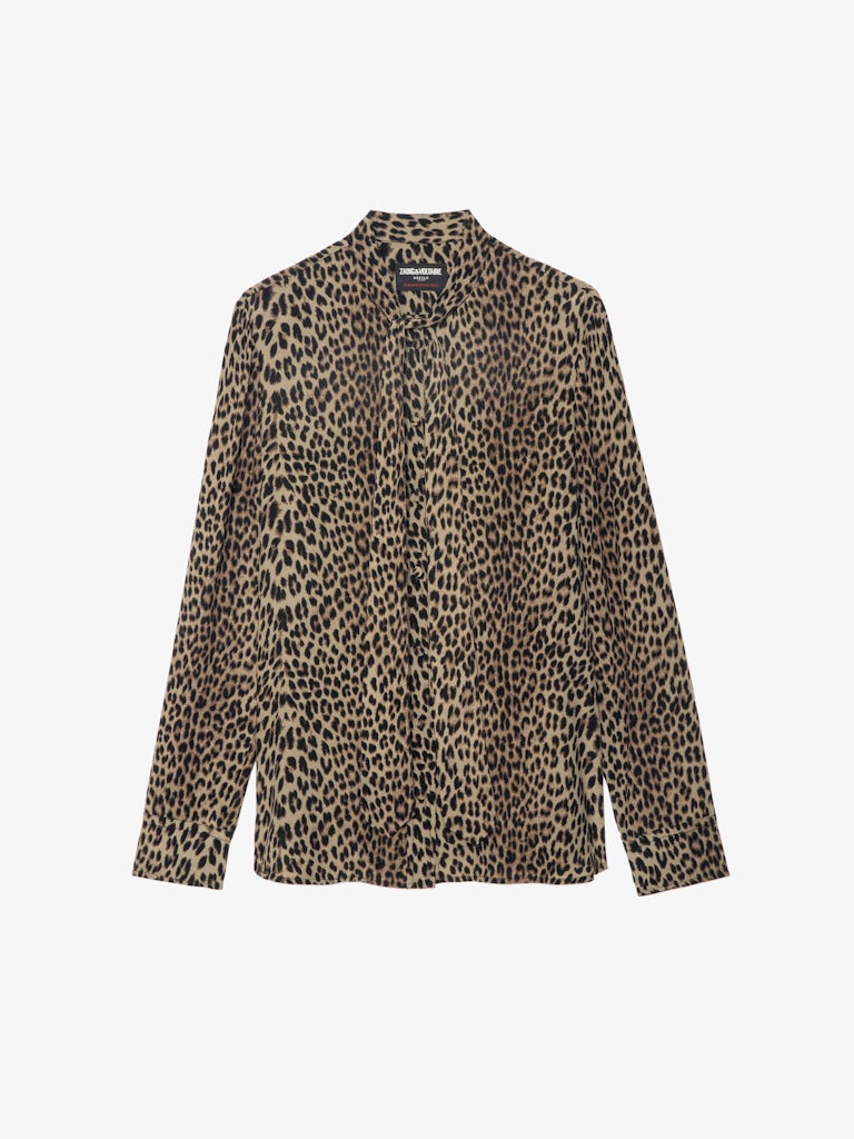 TULBA SATIN SHIRT - LEOP PRT