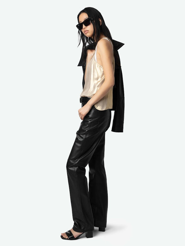 TARYS SATIN TOP - GOLD