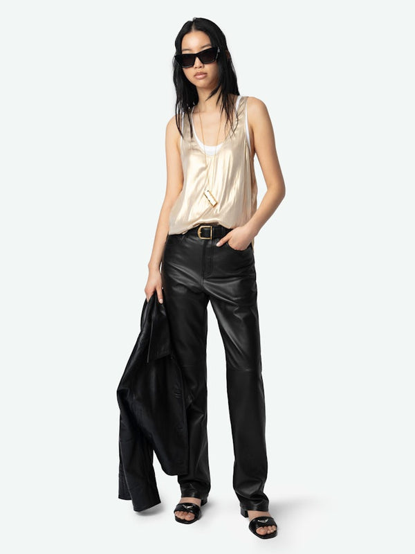 TARYS SATIN TOP - GOLD
