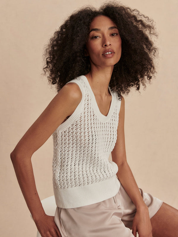 FERNS OPEN KNIT TANK - SNWT