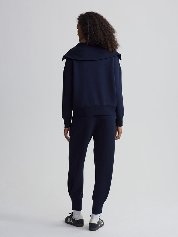 CATHERINE HALF ZIP SWEAT - NAVY