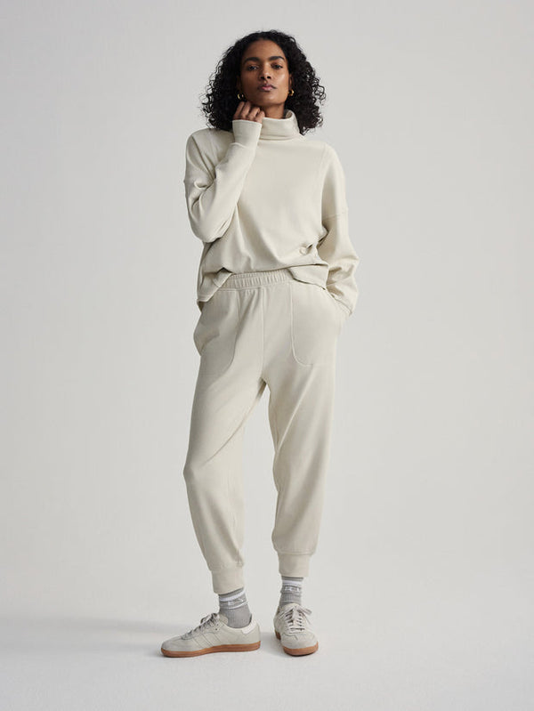 BRUSHED RIB SLIM CUFF - CEMENT MARL