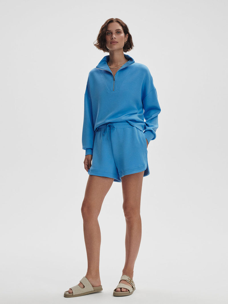 HAWLEY HALF ZIP SWEAT - AZURE BLUE