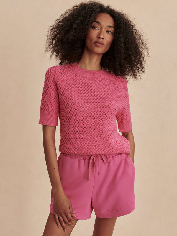 LUCY KNIT TOP - IBIS ROSE