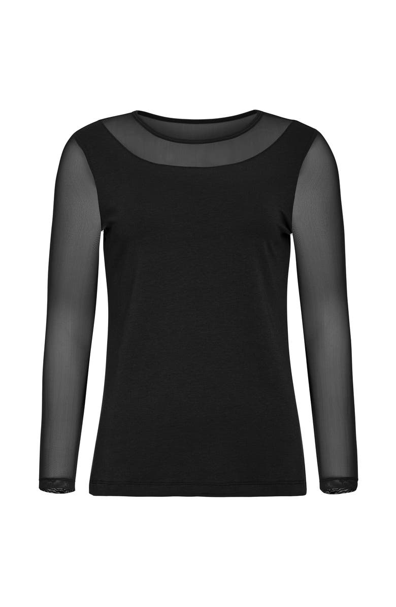 KIM MESH SLEEVE TOP - BLK