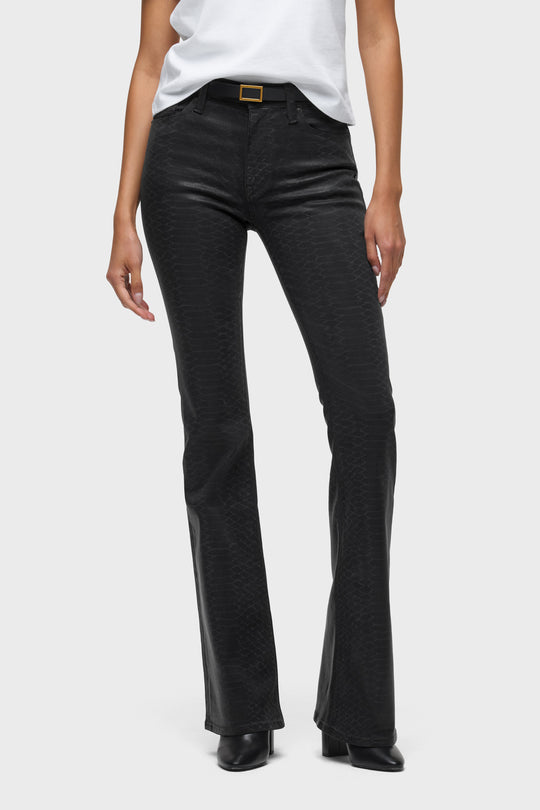 BARBARA HIGH-RISE BOOTCUT - BLACK SNAKE