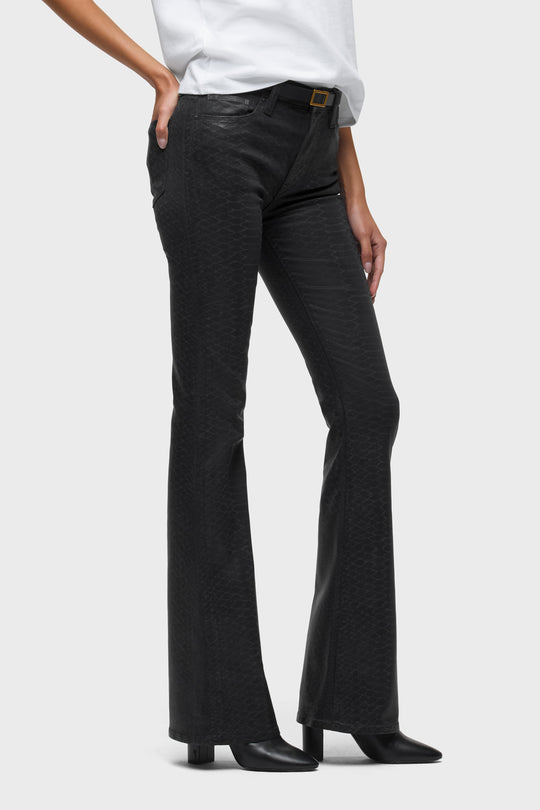 BARBARA HIGH-RISE BOOTCUT - BLACK SNAKE