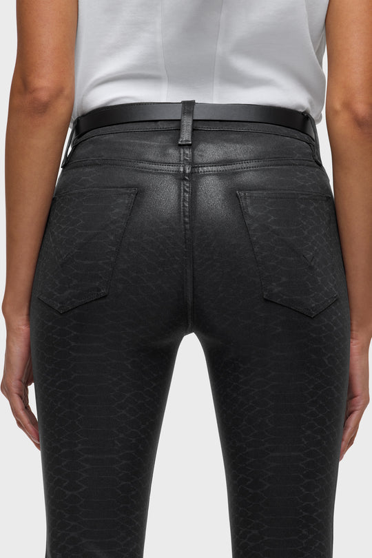BARBARA HIGH-RISE BOOTCUT - BLACK SNAKE