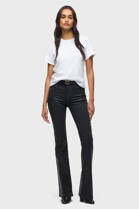 BARBARA HIGH-RISE BOOTCUT - BLACK SNAKE