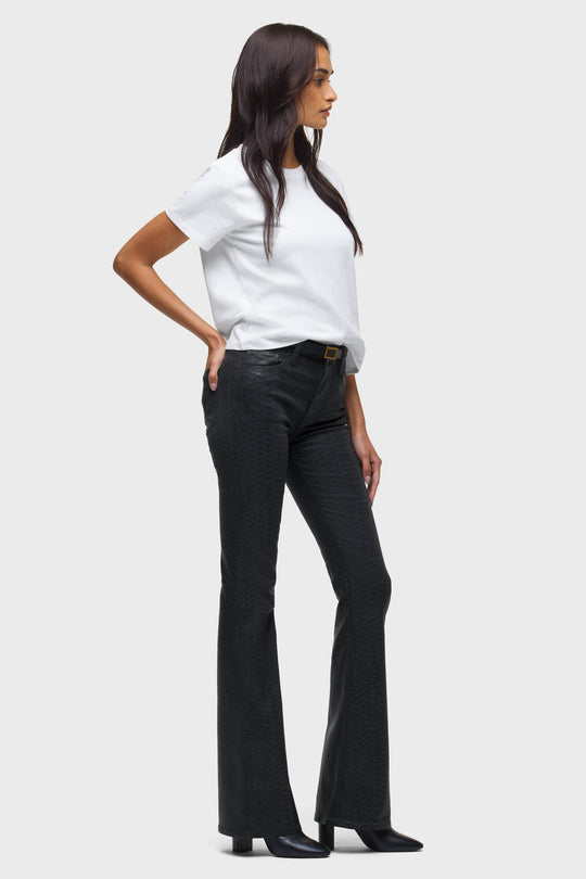 BARBARA HIGH-RISE BOOTCUT - BLACK SNAKE