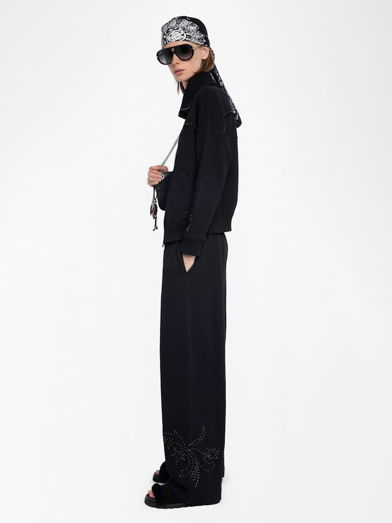 MILLY ZIP UP SWEATSHIRT - BLK