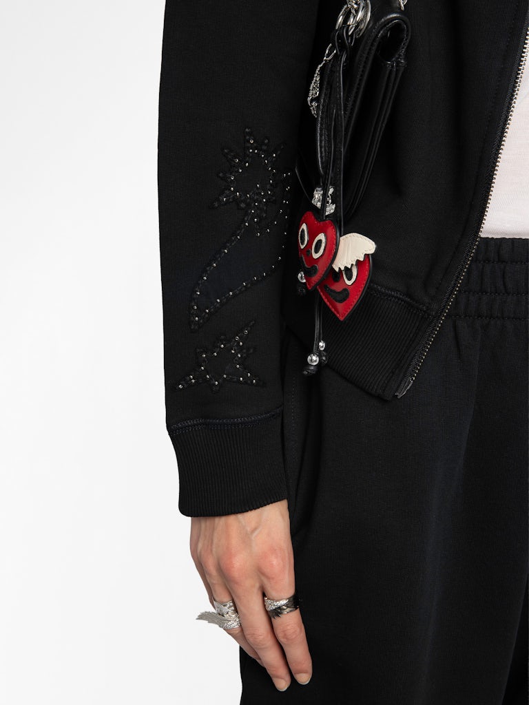 MILLY ZIP UP SWEATSHIRT - BLK