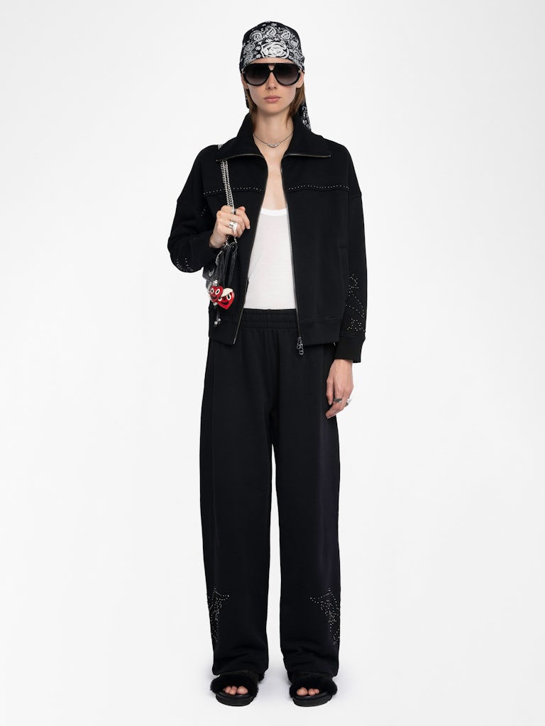 MILLY ZIP UP SWEATSHIRT - BLK