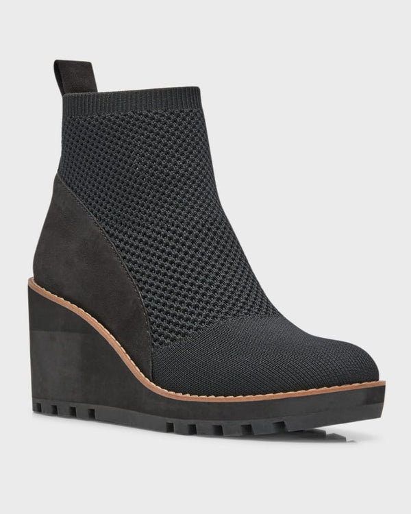 QUILL STRETCH KNIT WEDGE BOOTIE
