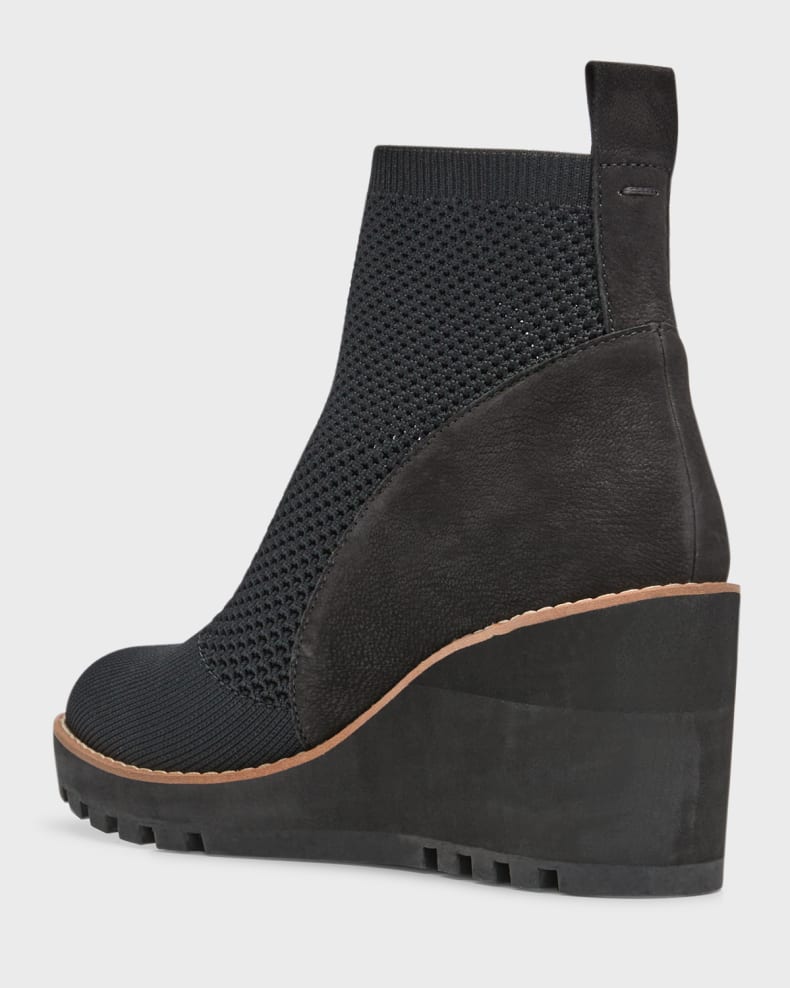 QUILL STRETCH KNIT WEDGE BOOTIE