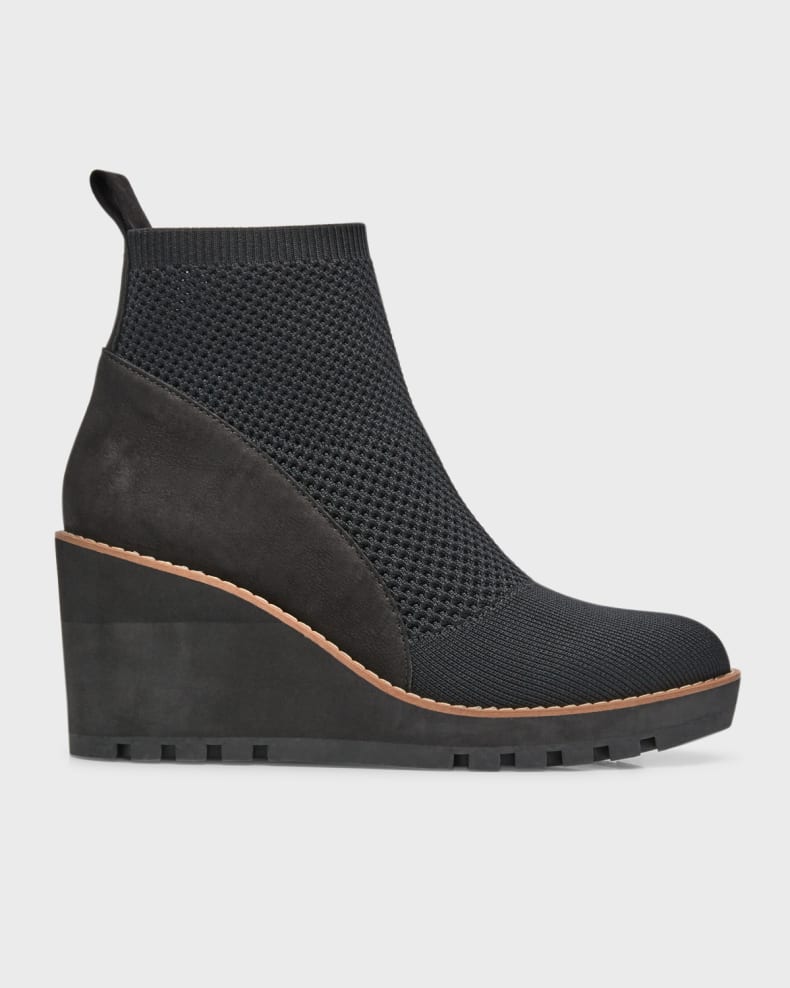 QUILL STRETCH KNIT WEDGE BOOTIE