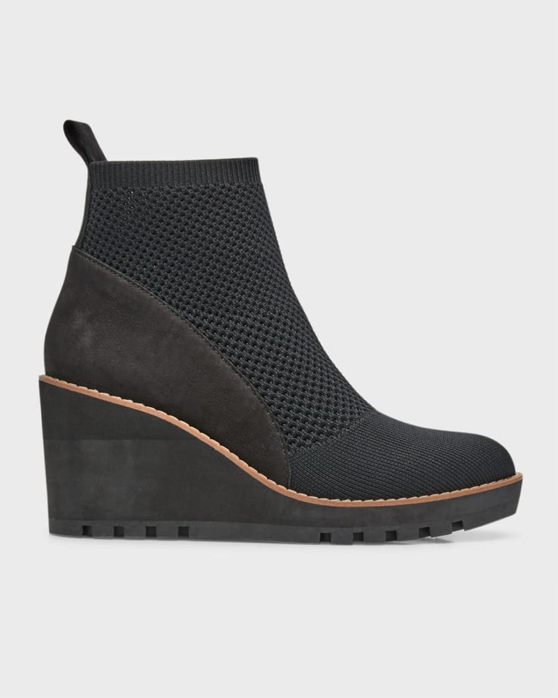 QUILL STRETCH KNIT WEDGE BOOTIE