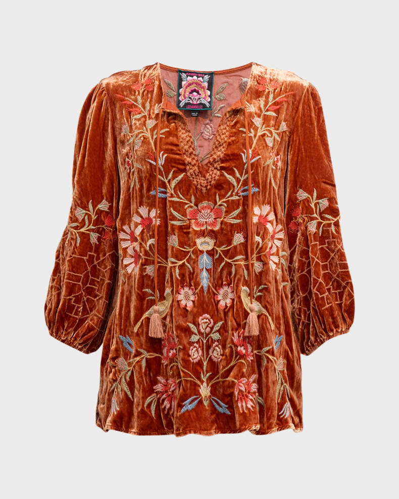 CLARA VELVET RELAXED BLOUSE