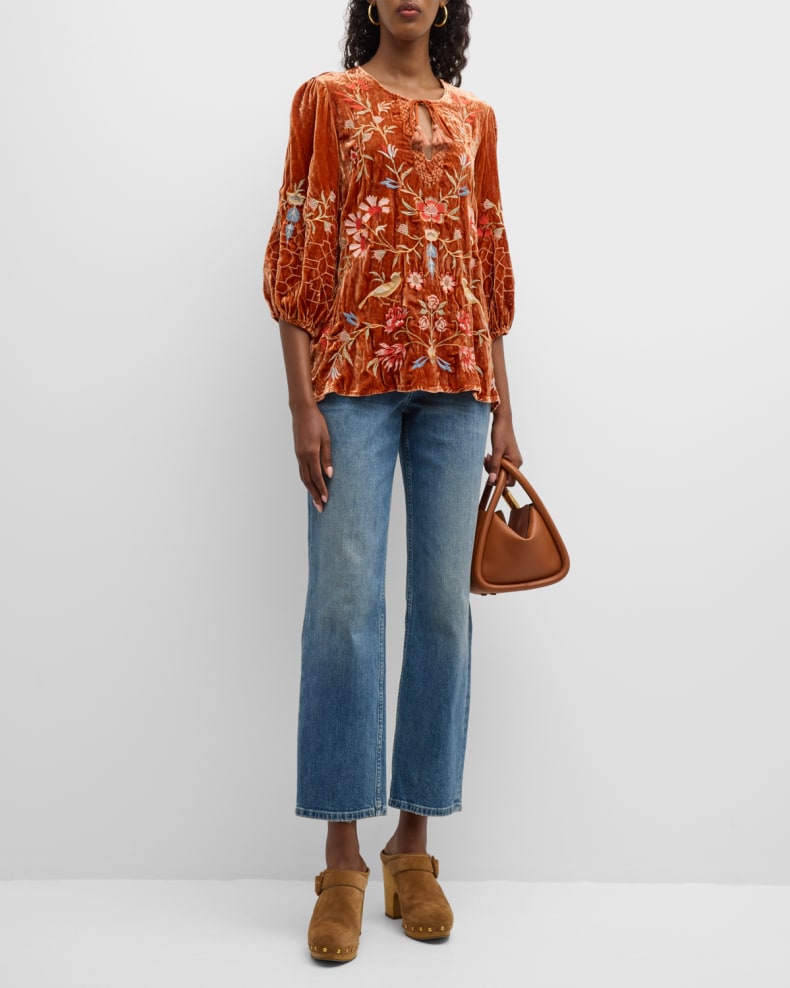 CLARA VELVET RELAXED BLOUSE