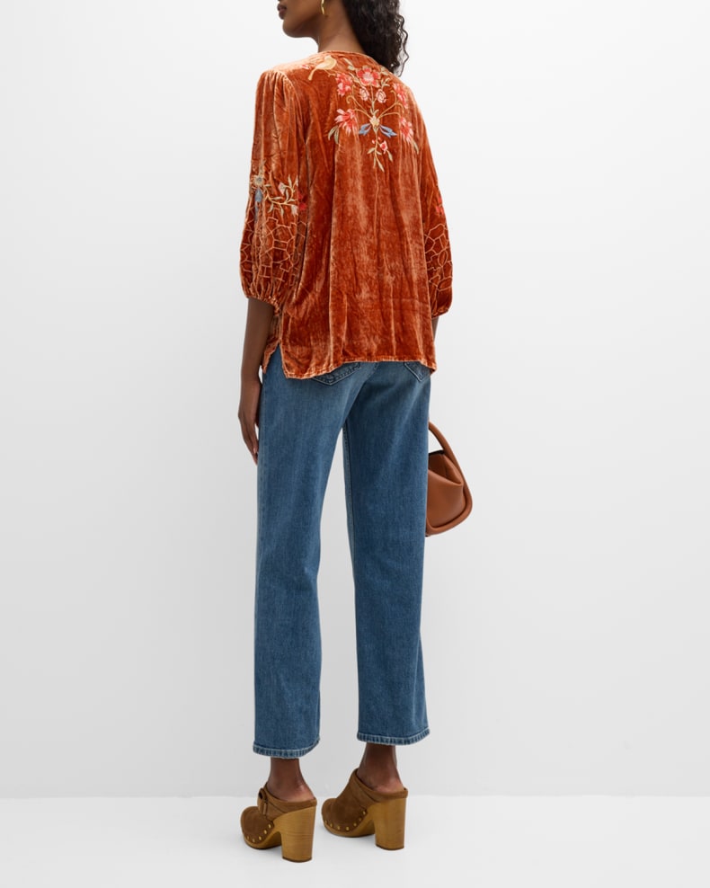 CLARA VELVET RELAXED BLOUSE