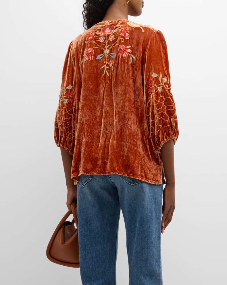 CLARA VELVET RELAXED BLOUSE