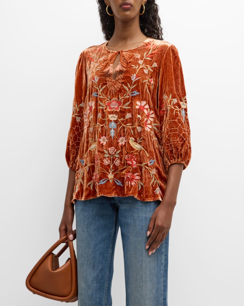 CLARA VELVET RELAXED BLOUSE