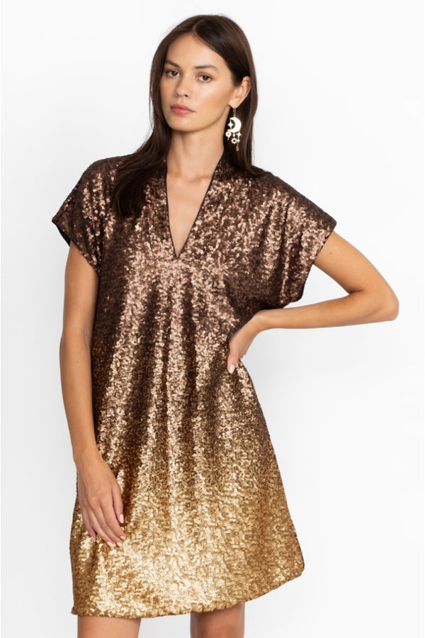 SEQUIN GOLD ALMA DRESS