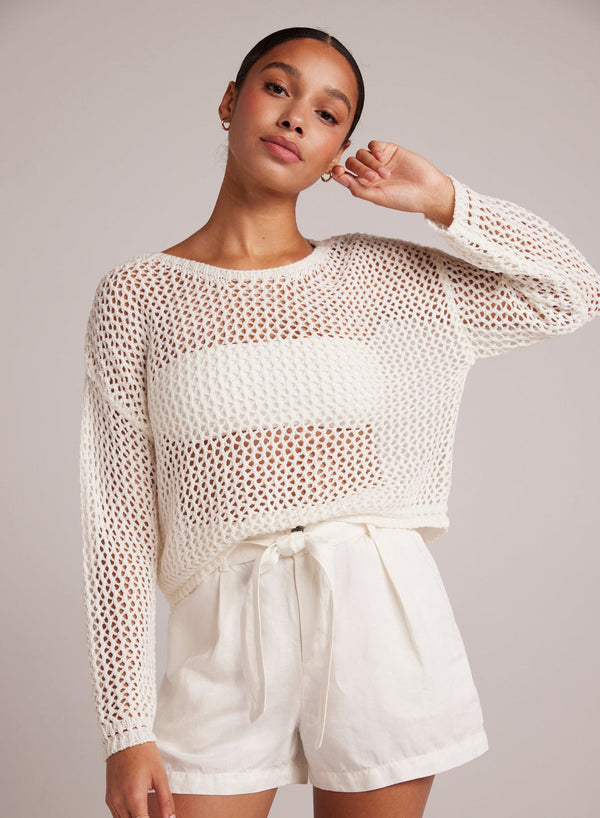 RELAXED DROP SHOULDER SWEATER - OFF WHITE